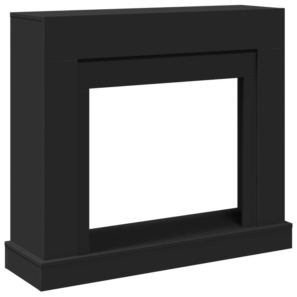 fekete szerelt fa kandallóburkolat 100 x 30 x 87,5 cm
