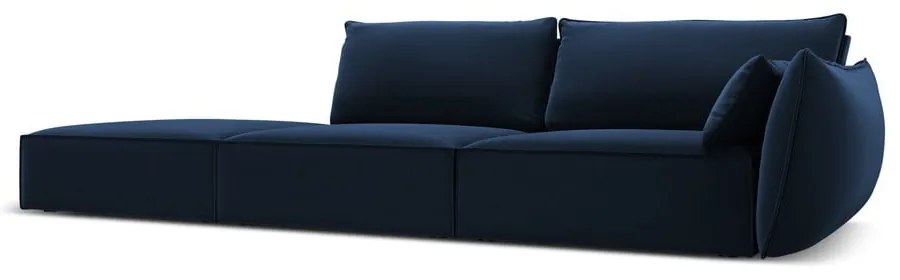 Sötétkék bársony kanapé, jobb oldali 264 cm Vanda – Mazzini Sofas