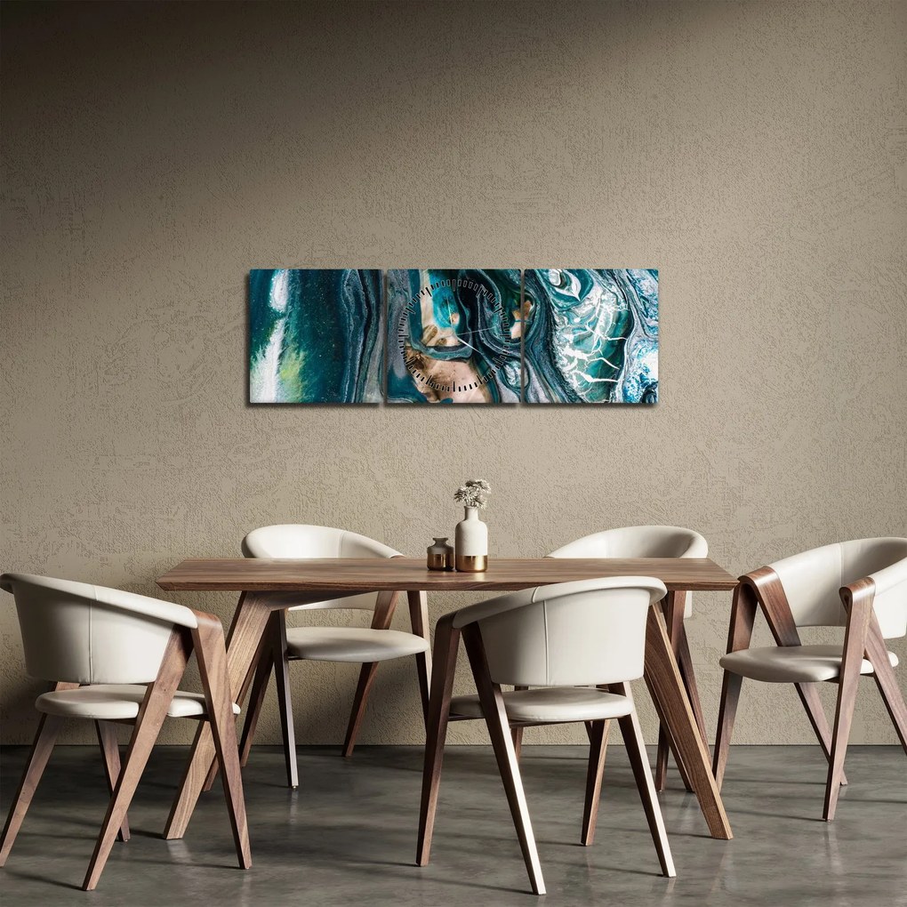 Absztrakciós kép (órával) (90x30 cm)