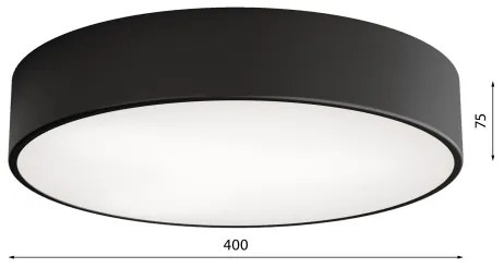 Fürdőszobai mennyezeti lámpa érzékelővel CLEO 3xE27/24W/230V átmérő 40 cm fekete IP54