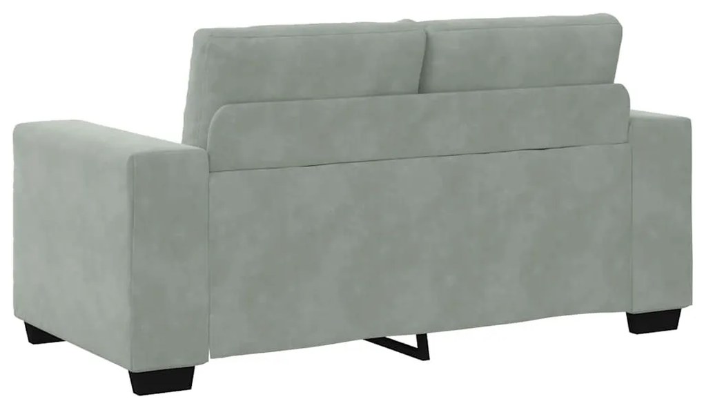 világosszürke bársony loveseat kanapé 120 cm