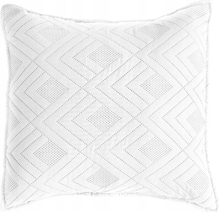 Dekorációs párnahuzat Avila 40x40 steppelt geometrikus mintás fehér