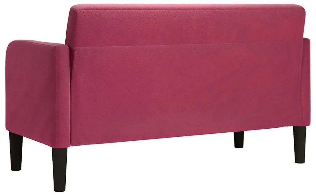 bordó bársony loveseat kanapé 109 cm