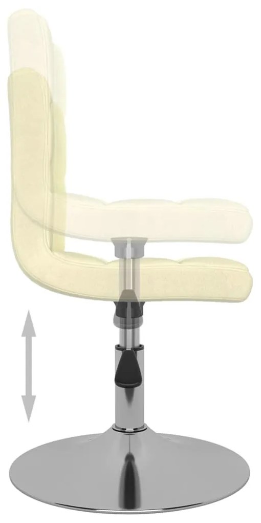 vidaXL 2 db krémszínű szövet forgó étkezőszék