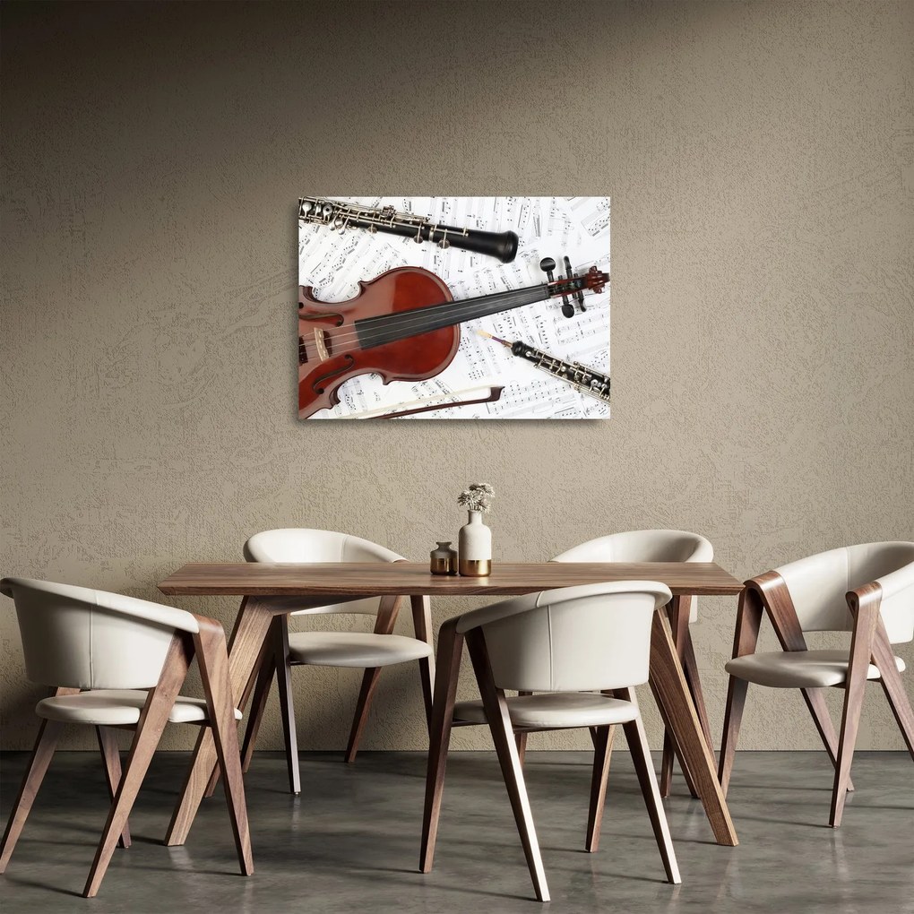 Kép - Hangszerek (üvegen) (70x50 cm)