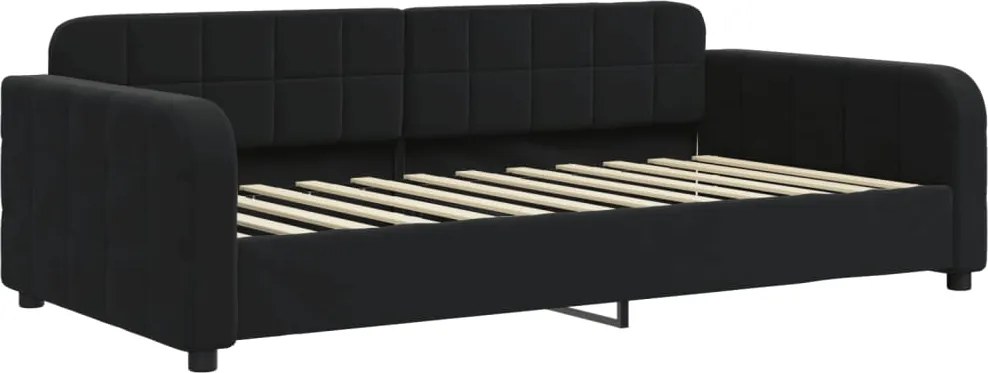 vidaXL fekete bársony kanapéágy 100 x 200 cm
