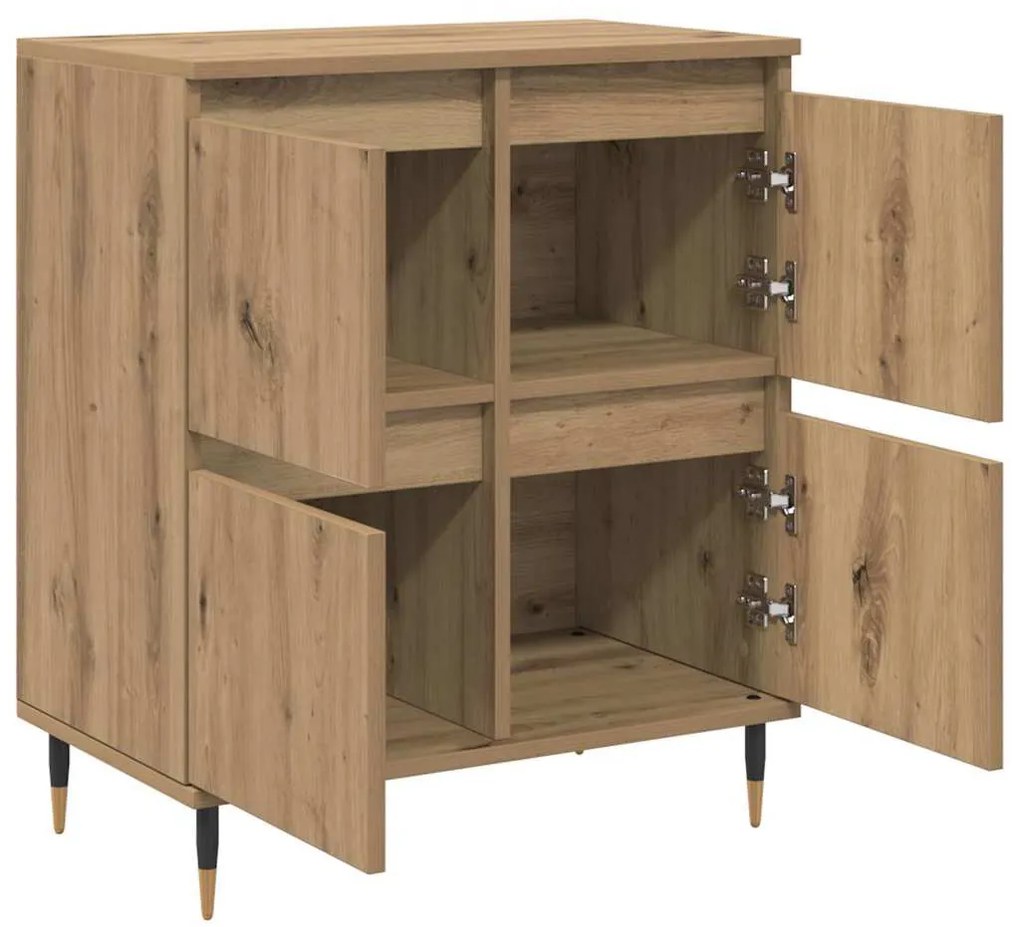 Oldalszekrények 2 pcs kézműves tölgy 120 x 35 x 70 cm Faanyag