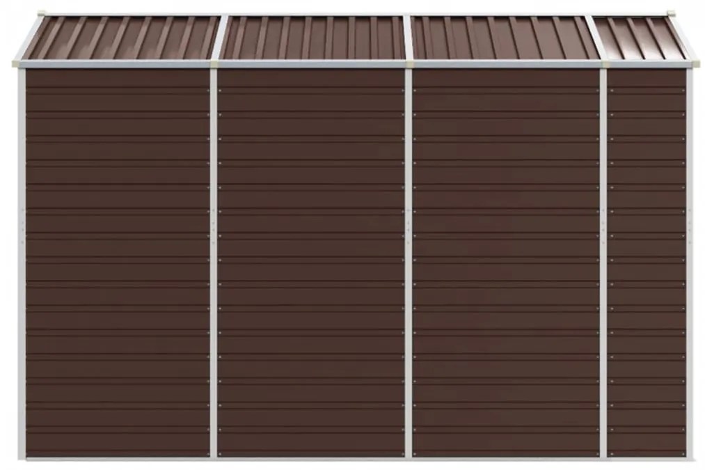 barna horganyzott acél kerti fészer 191 x 300 x 198 cm