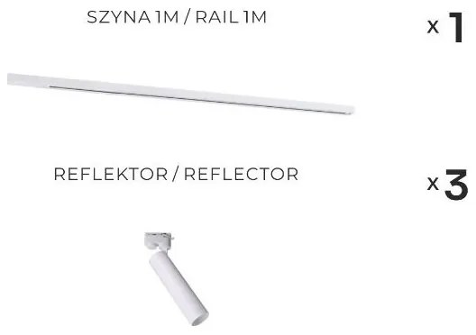 Zuma Line 3559 - Sínrendszeres spotlámpa LULU 3xGU10/35W/230V fehér