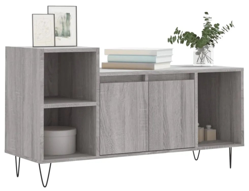 szürke sonoma színű szerelt fa TV-szekrény 100x35x55 cm