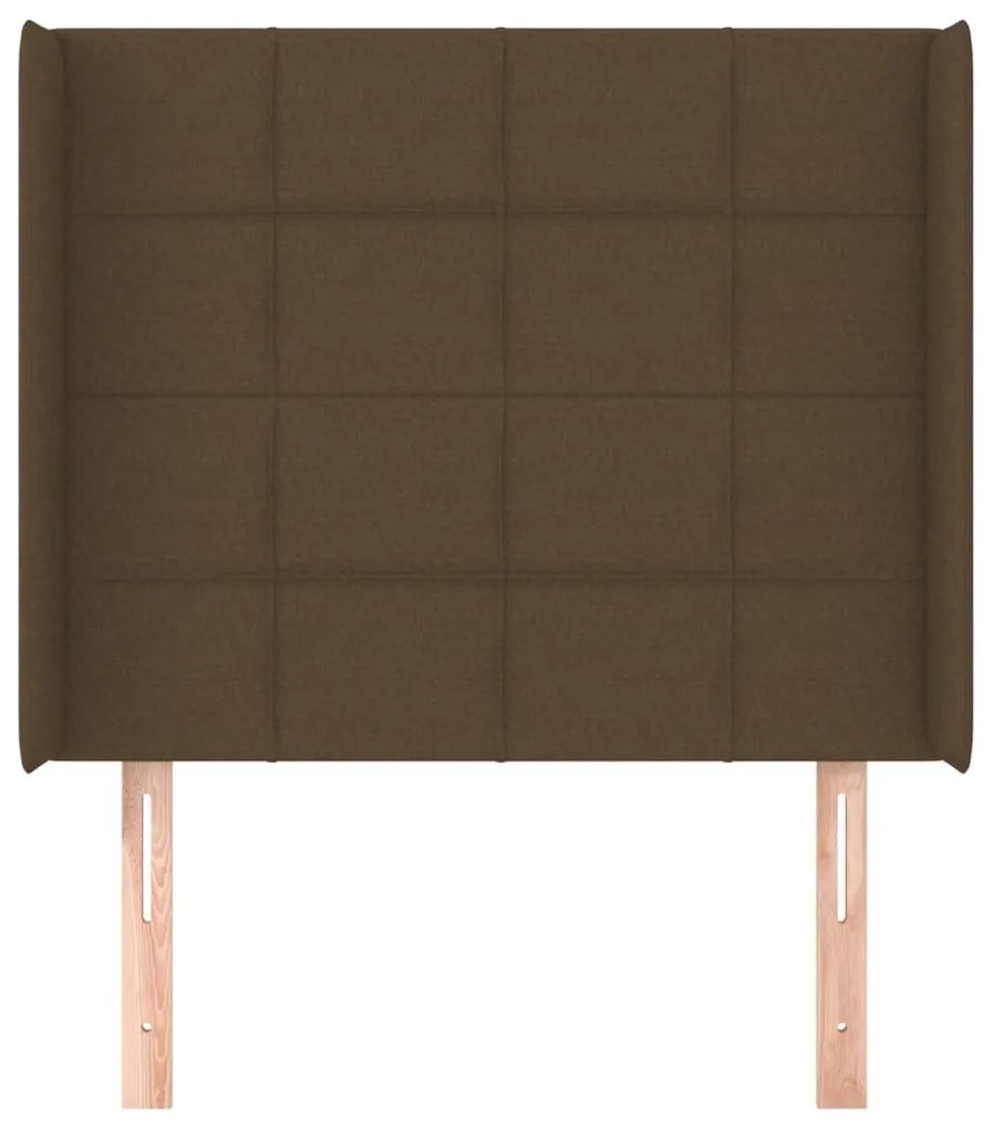 sötétbarna szövet fejtámla szárnyakkal 93x16x118/128 cm