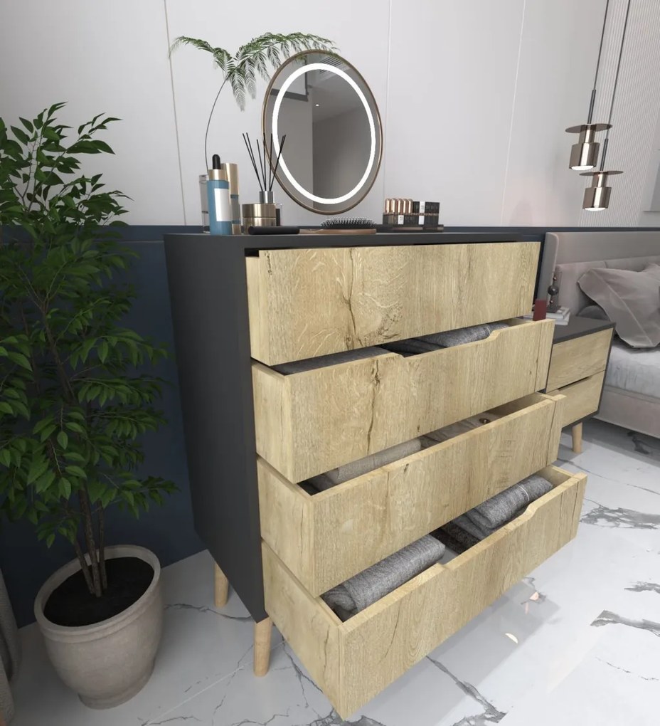 Flora - Anthracite, Sapphire Oak
