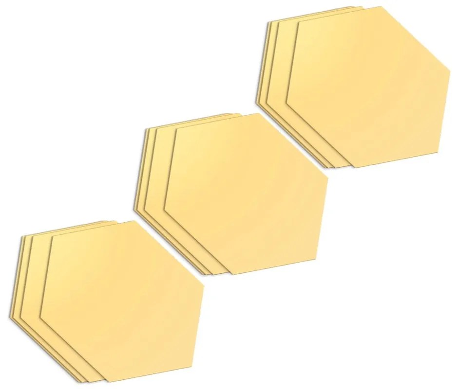 Falmatrica szett 12 db-os 17x20 cm Hexagons Gold – Ambiance