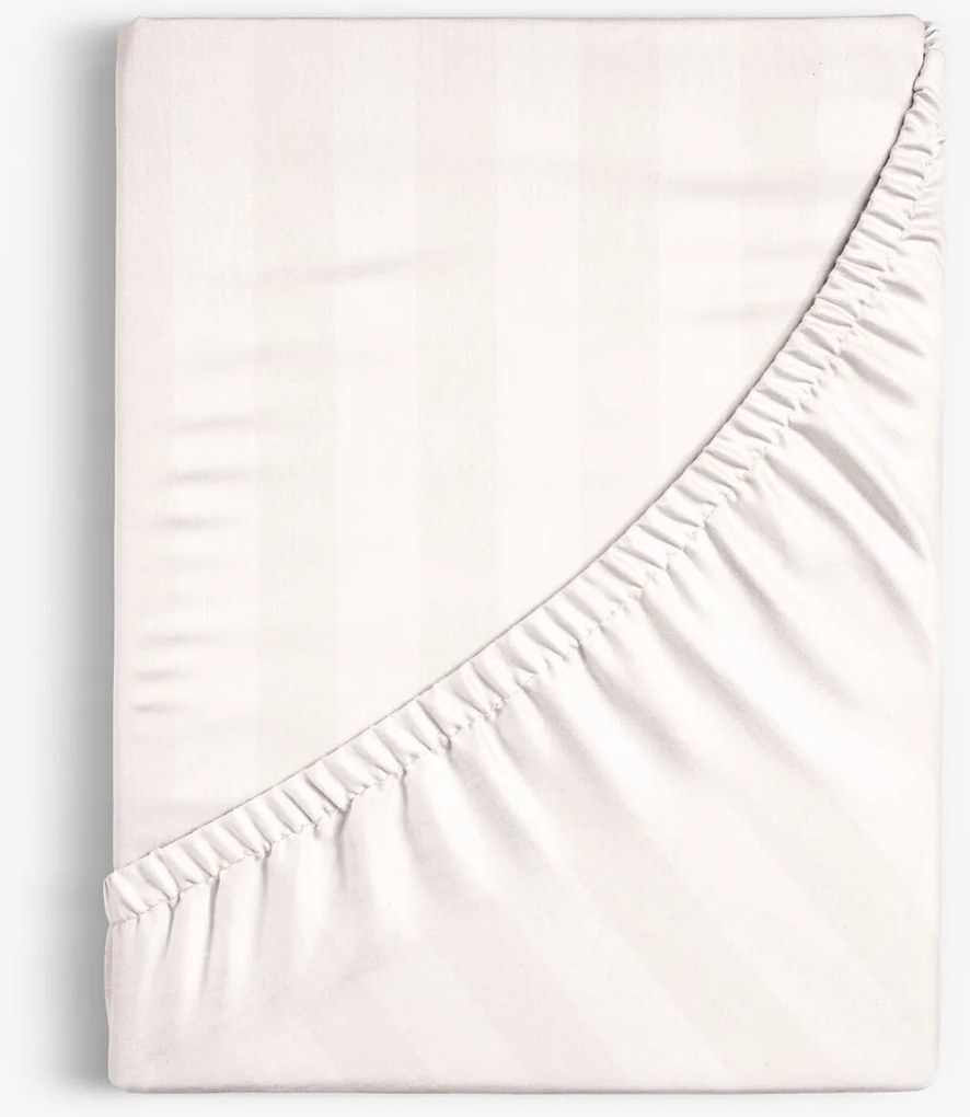 Goldea körgumis damaszt lepedő - krémszínű csíkos 90 x 200 cm