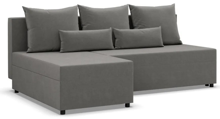 Nobu sarokkanapé, bársony, univerzális oldal, világosszürke