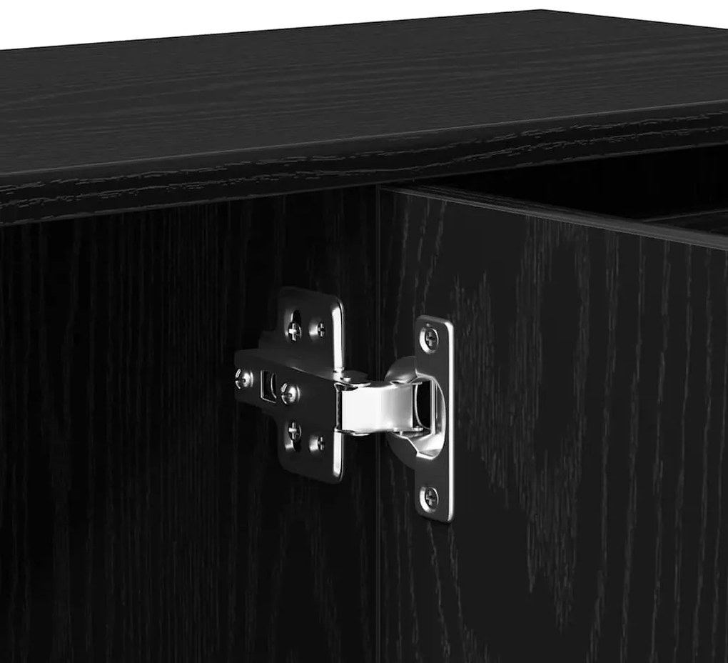 fekete tölgyfa tálalószekrény 91 x 29,5 x 75 cm