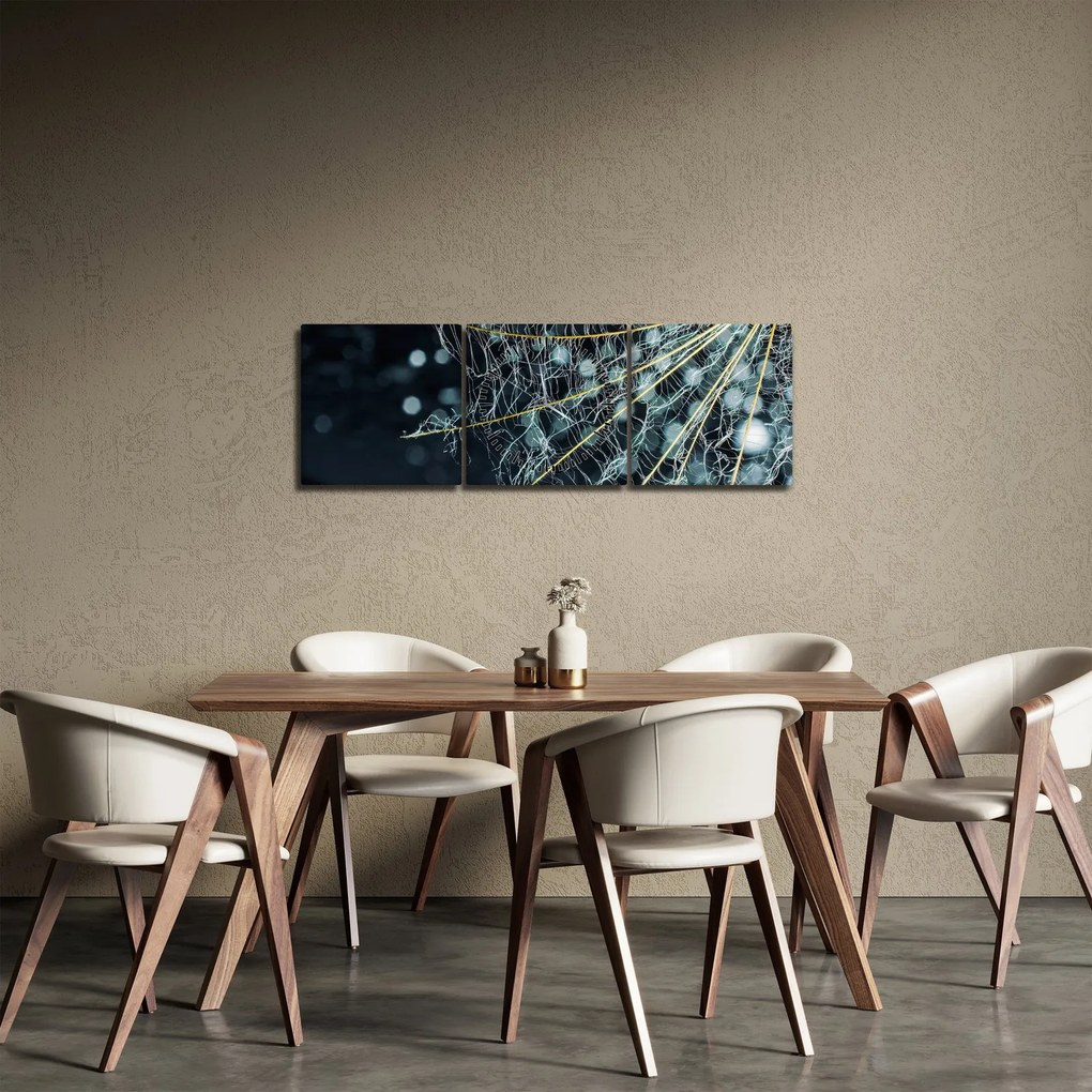 Kép - Virág pókhálóval (órával) (90x30 cm)