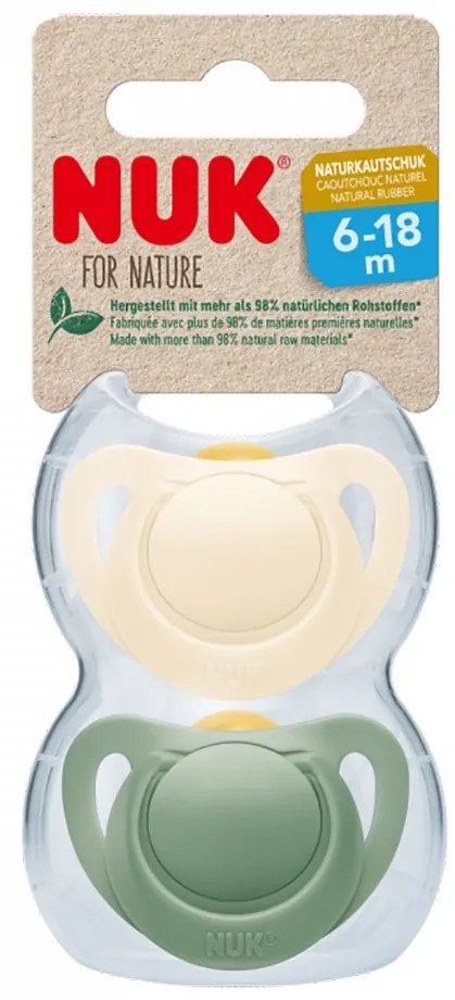 NUK For Nature latex cumi  6-18 h 2 db box zöld, vel. 6-18 m