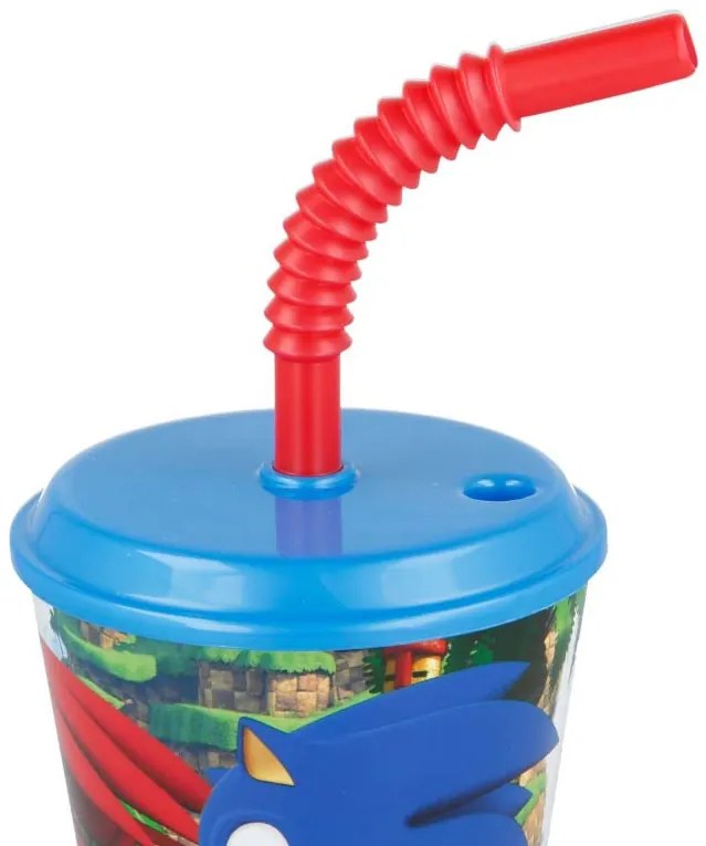 Sonic a sündisznó Speedy szívószálas pohár, műanyag 430 ml