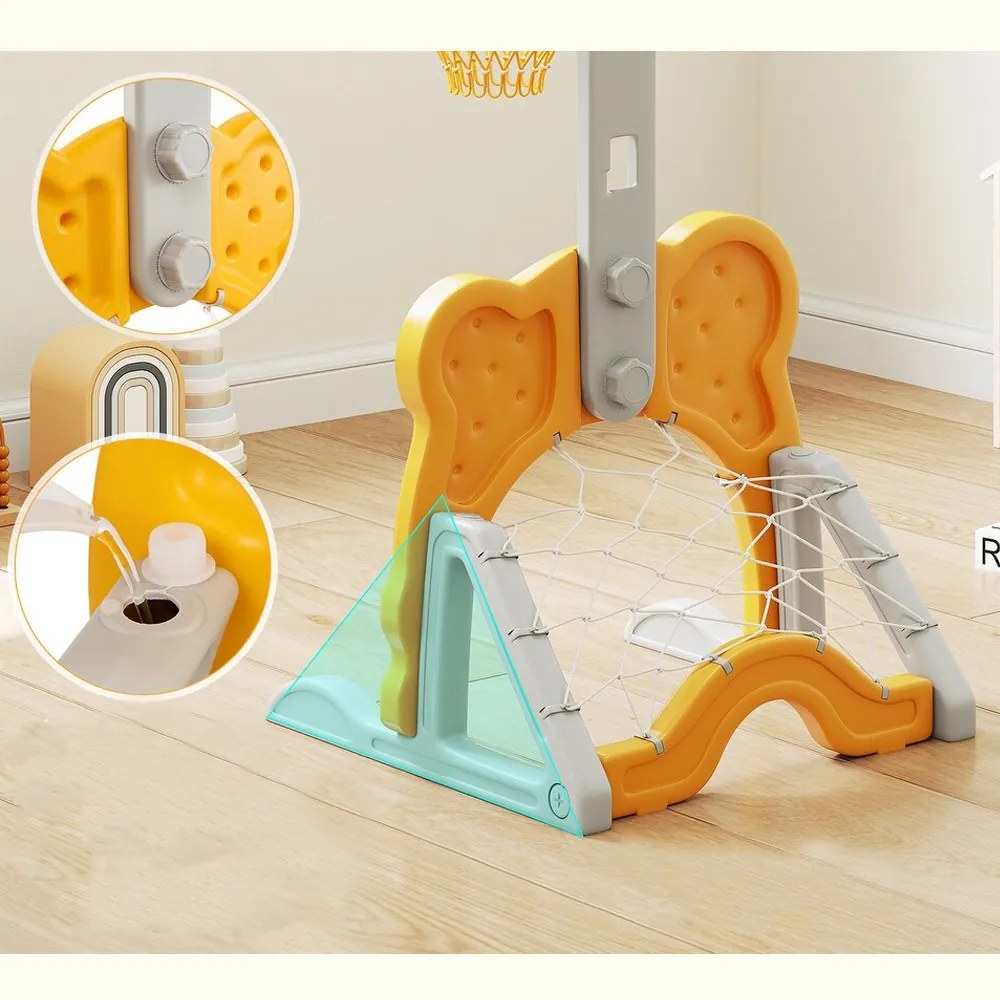 4 az 1-ben állítható magasságú kosárlabda palánk gyűrűdobálóval, narancs