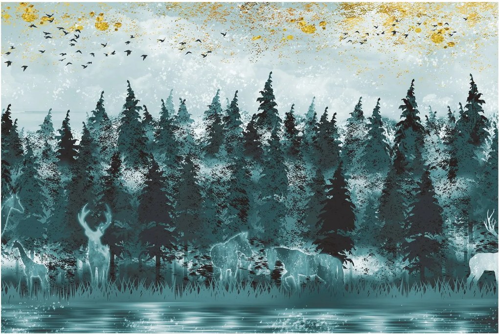 Kép - Állatok az erdőben (90x60 cm)