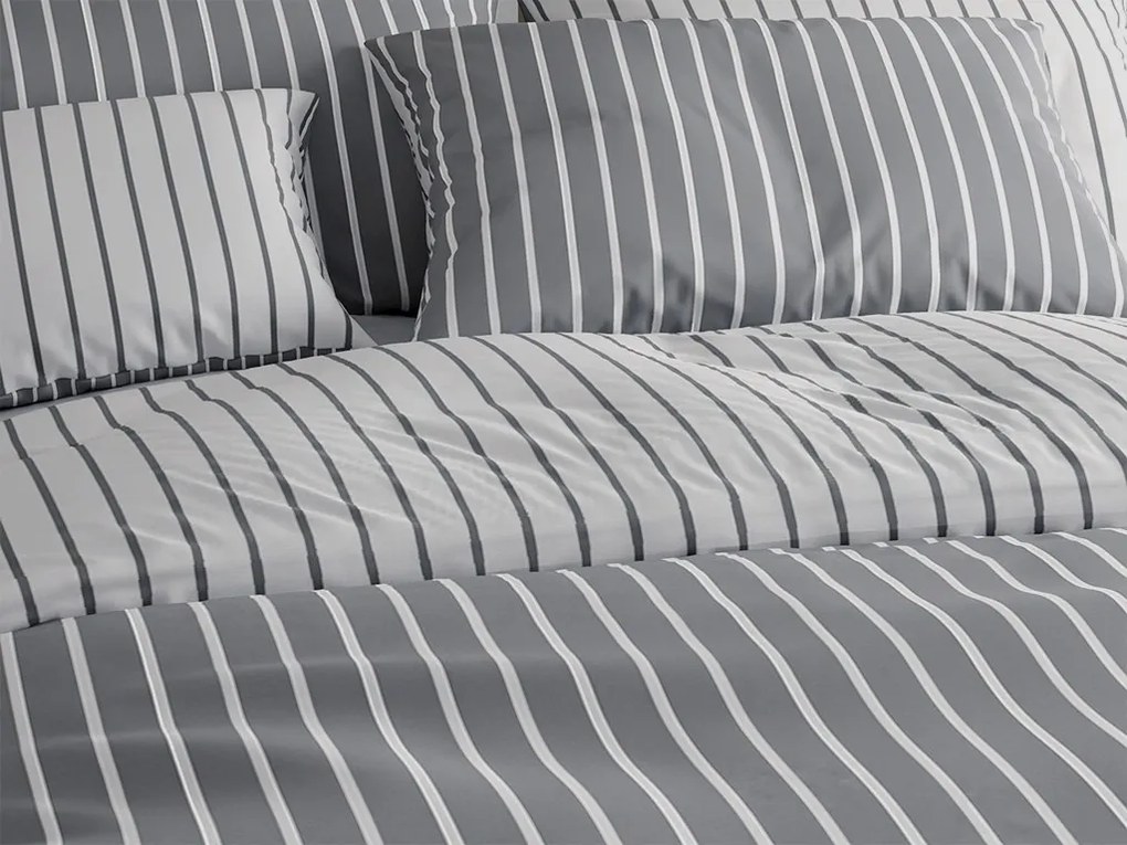 Renforcé pamut ágyneműhuzat CAPRIVI szürke gombokkal Ágyneműhuzat mérete: 70 x 90 cm | 140 x 220 cm