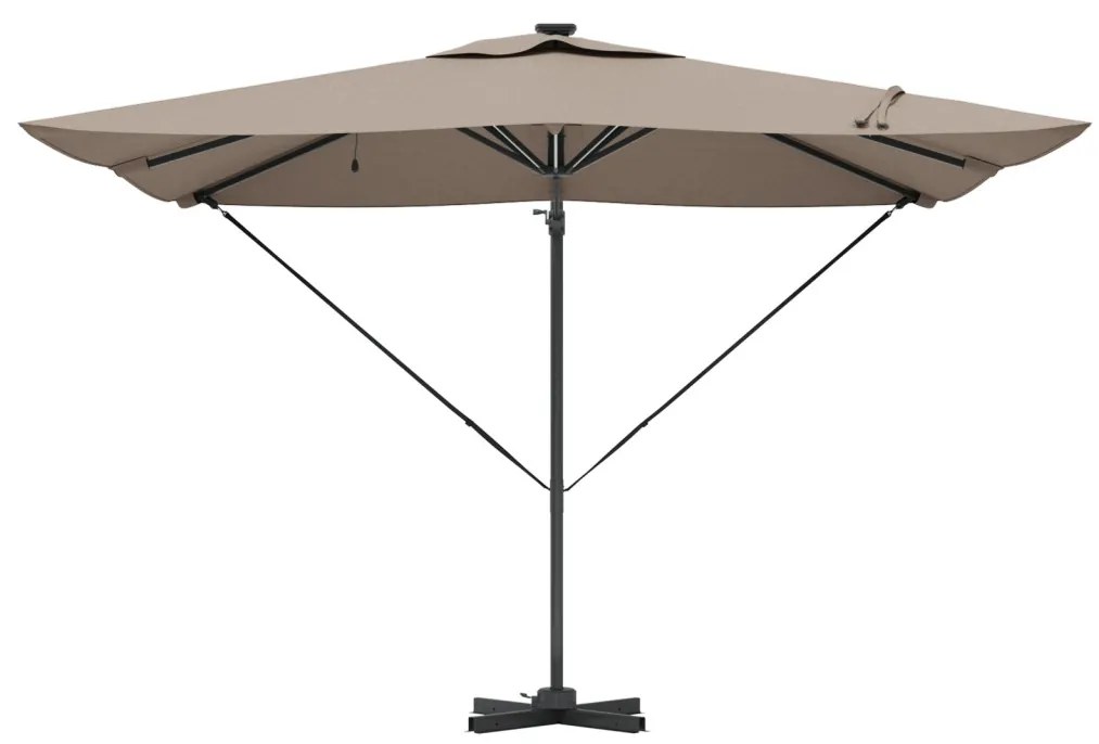 Cantilever Roma Napernyő LED-fénnyel - Taupe (286 x 285 x 270 cm) - Alumínium