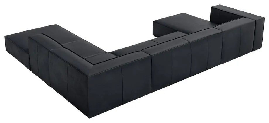 Sötétkék bőr sarokkanapé (jobb oldali) Madame – Windsor & Co Sofas