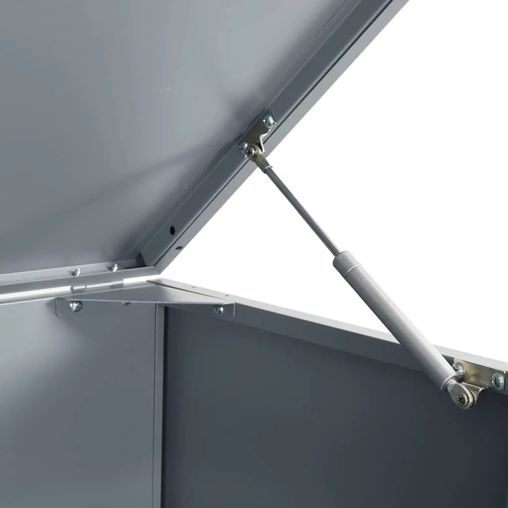 szürke acél kerekes tároló 2 szemeteskukához 138 x 79 x 117 cm