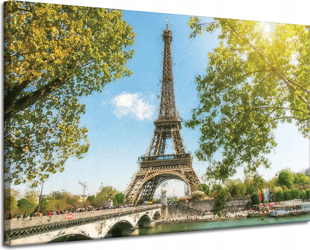 Vászonkép Eiffel-torony Párizs Franciaország Nyár 120x80 cm