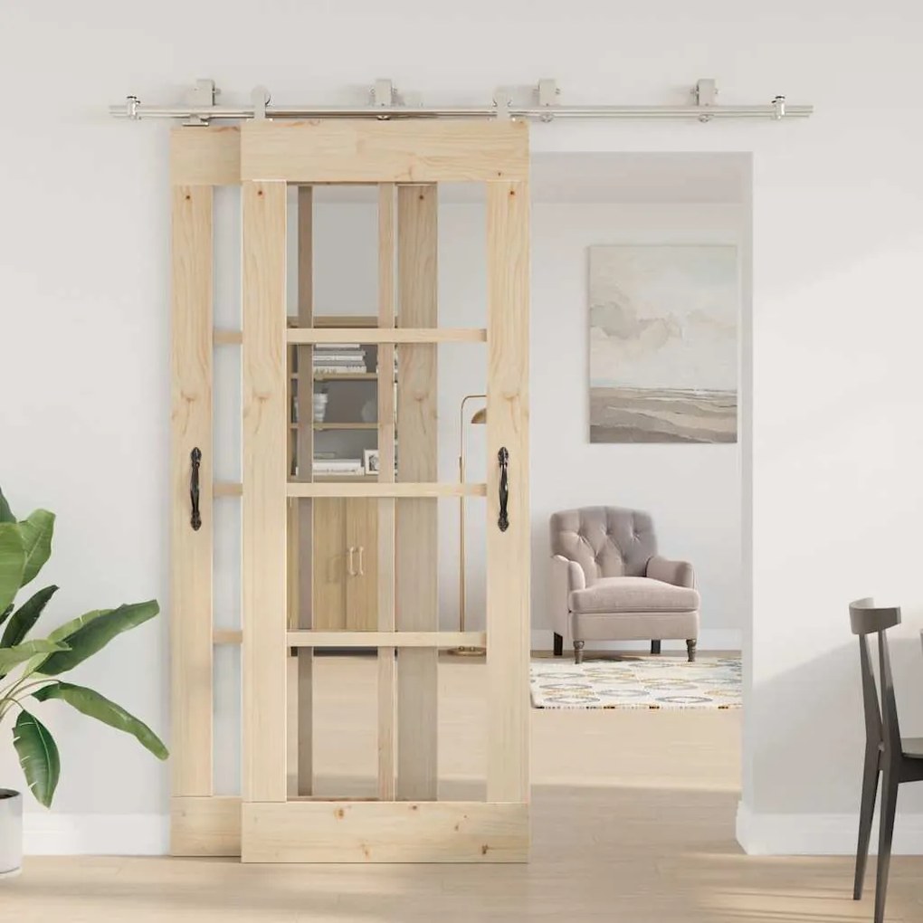 ezüstszínű rozsdamentes acél tolóajtó fémszerelék készlet 200cm