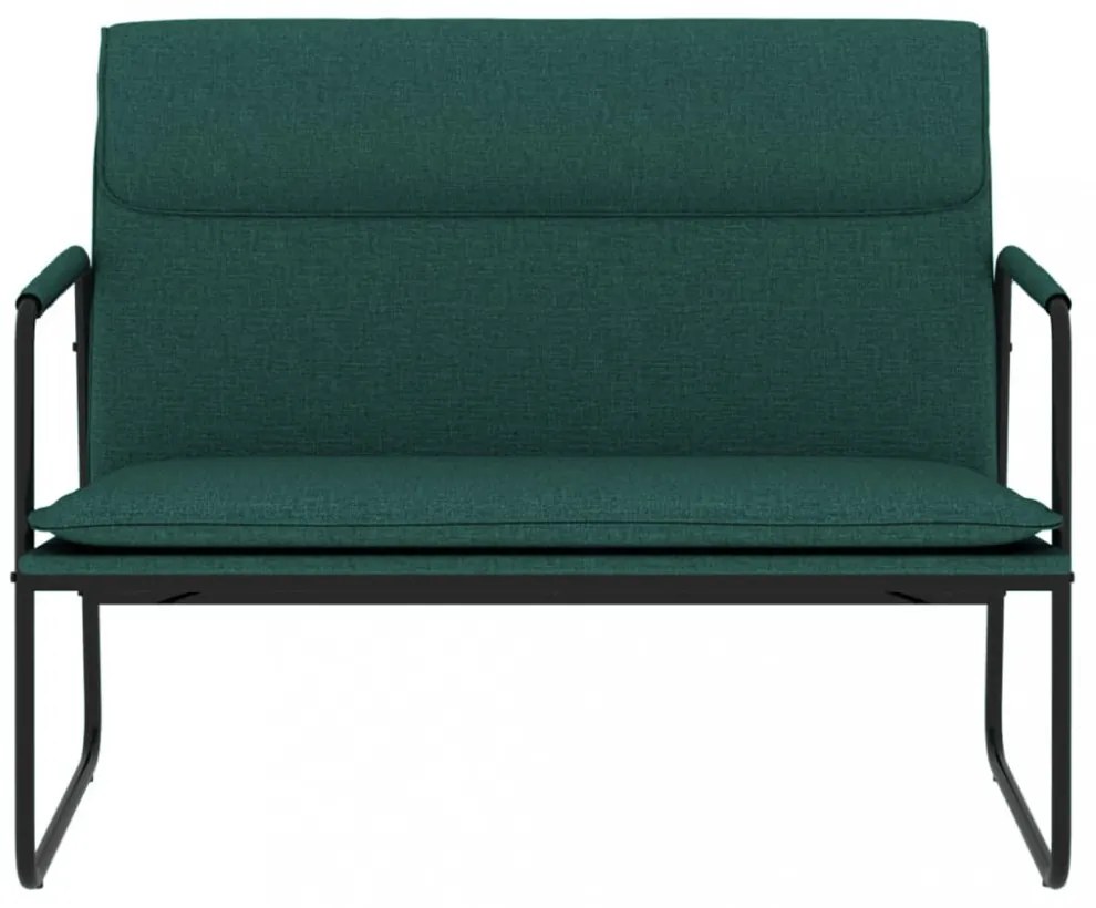 sötétzöld szövet pad 100 x 64 x 80 cm