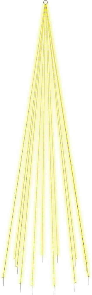 vidaXL karácsonyfa zászlórúdon 732 meleg fehér LED-del 500 cm