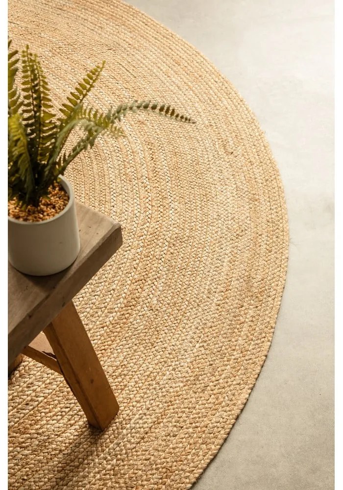 Natúr színű kétoldalas juta kerek szőnyeg ø 100 cm Braided Gold – Hanse Home