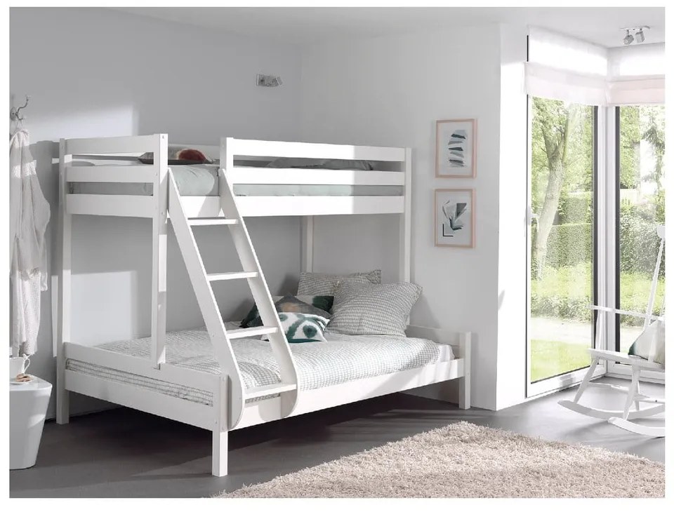 Pino Martin fehér borovi fenyő emeletes gyerekágy 140x200/90x200 cm - Vipack