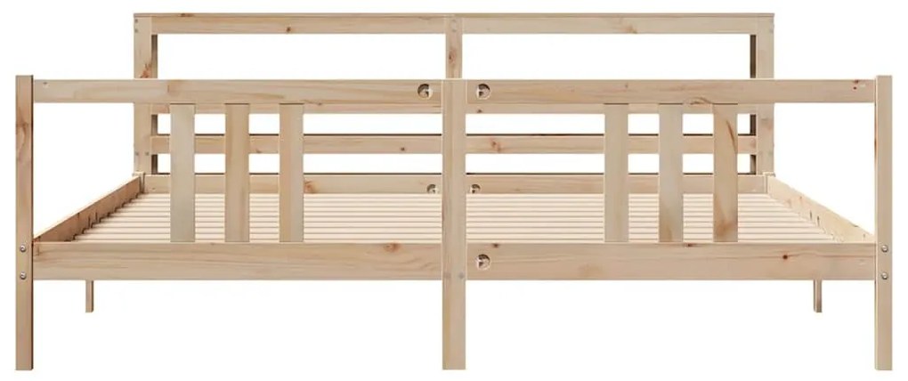 tömör fenyőfa ágykeret fejtámlával 180 x 200 cm