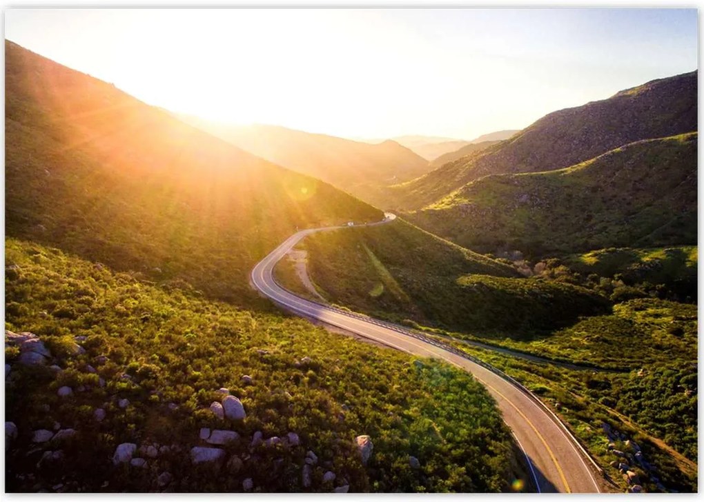 Poszterek 100x70 Út Erdő Hegyek