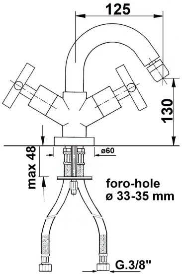 Sapho - AXIA bidécsaptelep, fényes króm