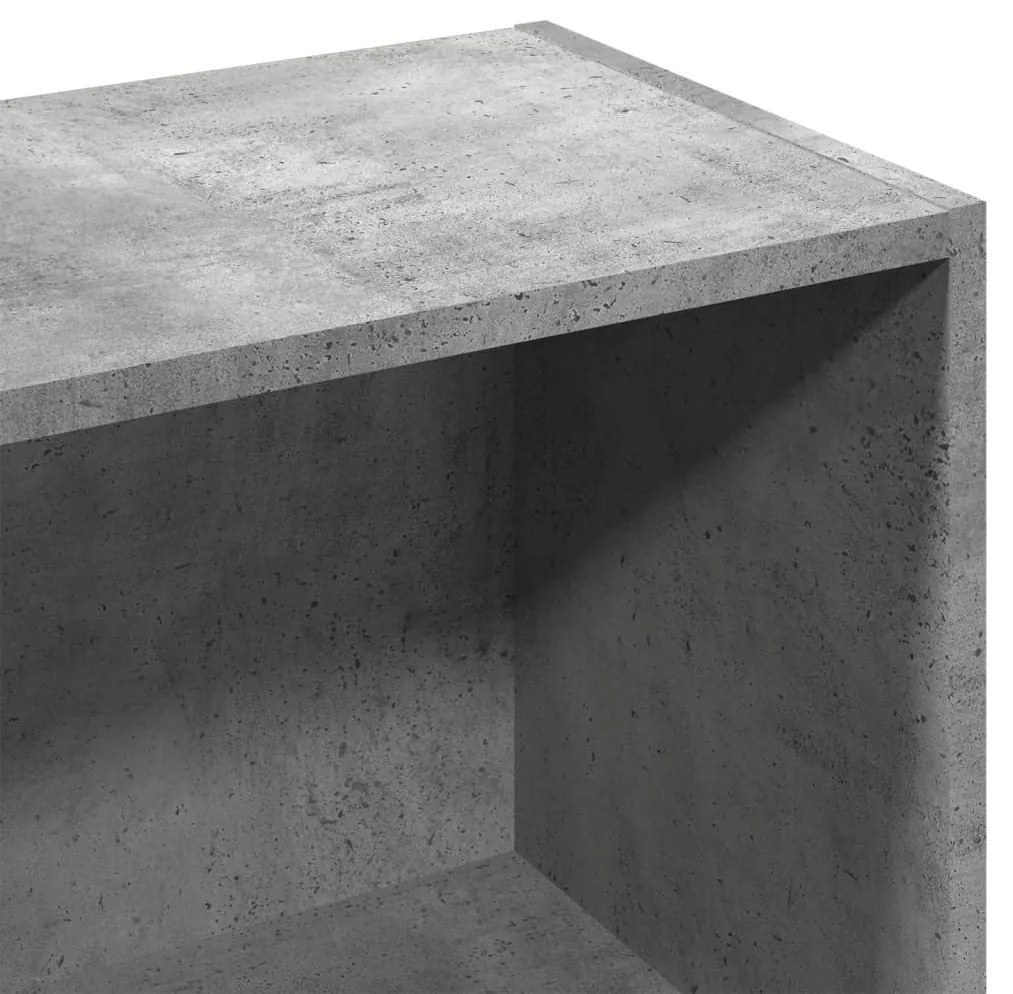 betonszürke szerelt fa könyvespolc 57 x 28,5 x 107,5 cm