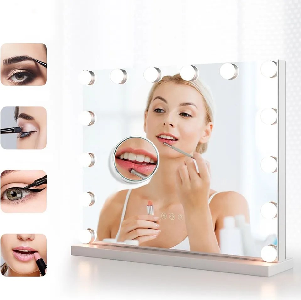 Asztali kozmetikai tükör LED világítással