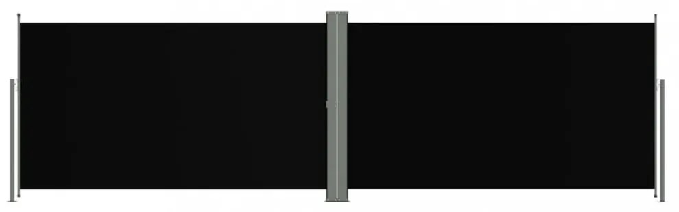 fekete behúzható oldalsó napellenző 160 x 600 cm