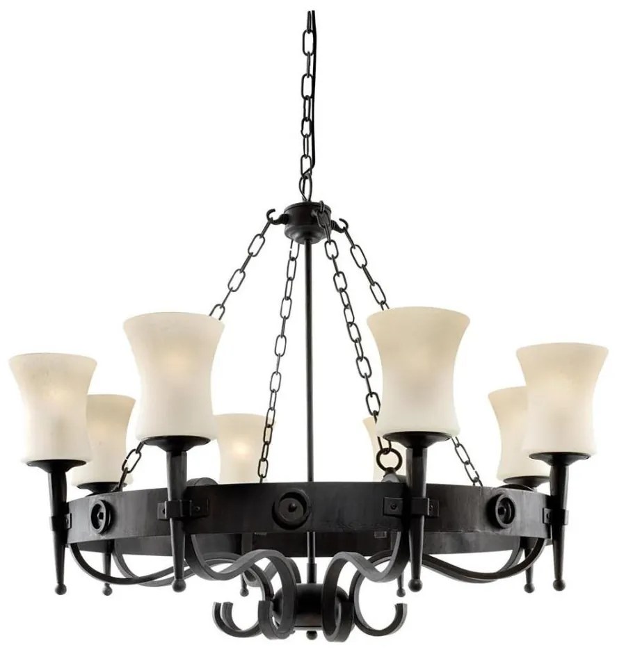 Searchlight 0818-8BK - CARTWHEEL láncos csillár 8xE27/60W/230V fekete