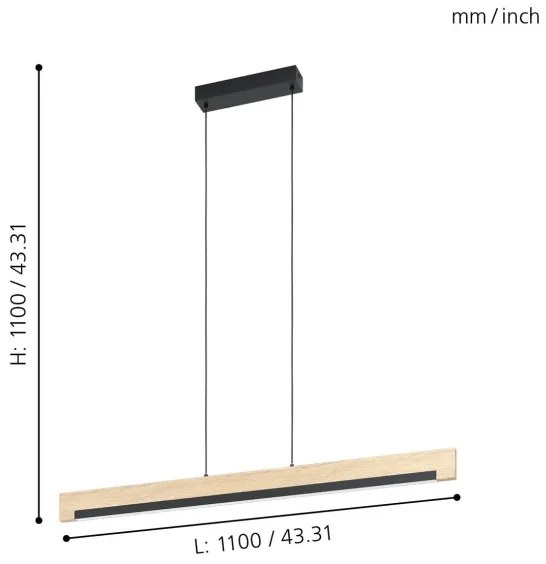 Eglo 99293 - CAMACHO LED 25,5W/230V állítható fényerejű függeszték