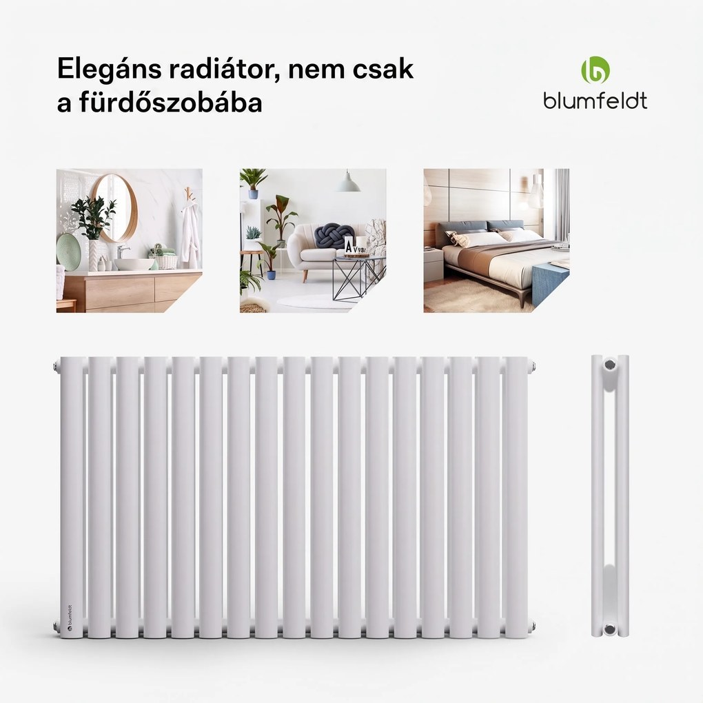 Blumfeldt Tallheo, 100 x 60, radiátor, csőradiátor, 1445 W, melegvizes, 1/2