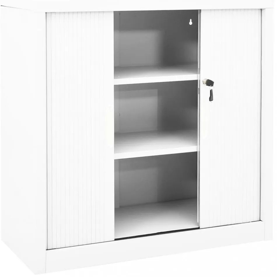 vidaXL fehér acél tolóajtós szekrény 90 x 40 x 90 cm