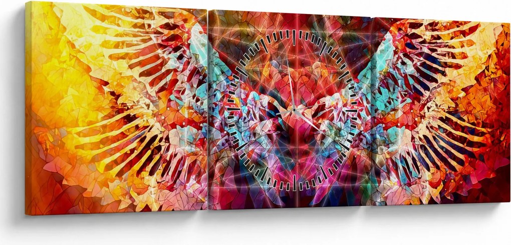 Kép - Merkaba szárnyakkal, absztrakció (órával) (90x30 cm)
