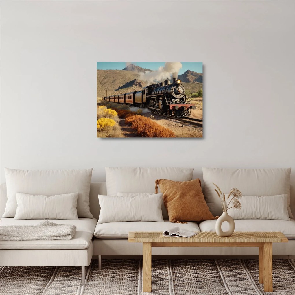 Üveg kép - Gőzmozdony (70x50 cm)