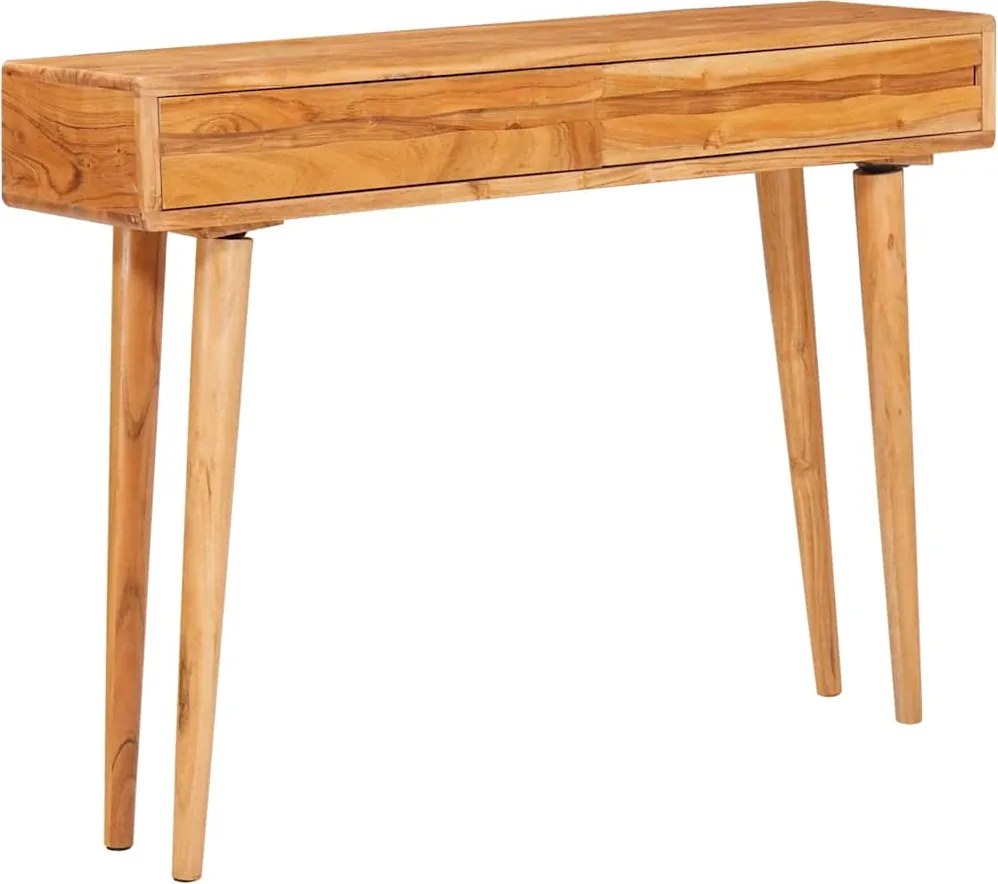 vidaXL Konzolasztal fiókkal Barna 110 x 30 x 80 cm Tömör Akácfa