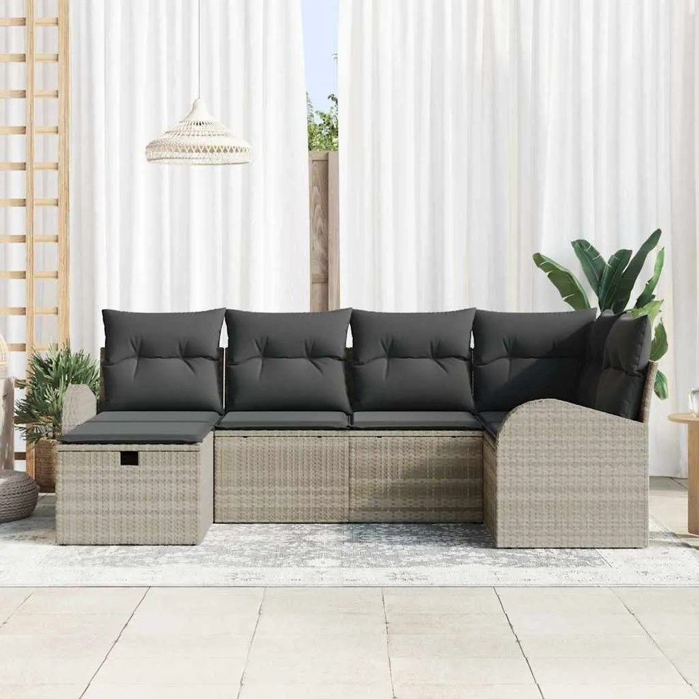 Kerti Kanapé Szett 6 pcs Világosszürke 234 x 124 x 85 cm