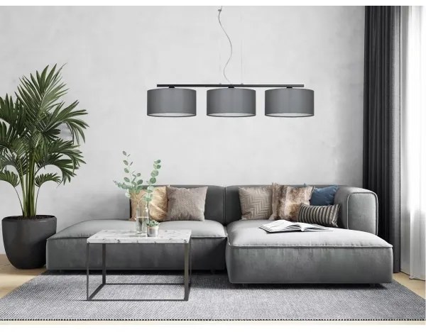 Csillár zsinóron ASTRA 3xE27/60W/230V szürke